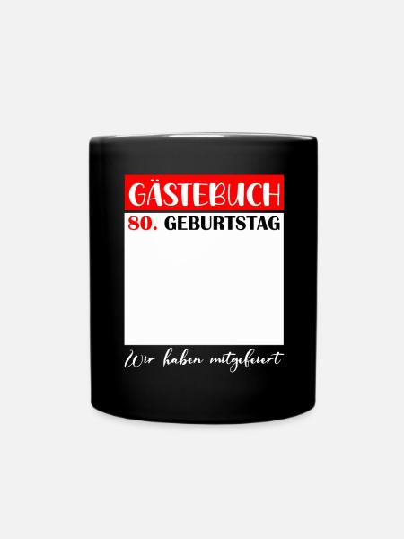 80th Birthday Women's 80th Anniversary Men's Gift - Full Colour Mug - black