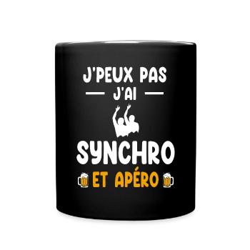 Schwimmer Ich kann nicht Ich habe Synchronschwimmen Aperitif - Tasse einfarbig - Schwarz - Vorne