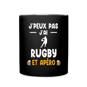rugbyman I can't I have rugby man aperitif - Full Colour Mug - black - Front