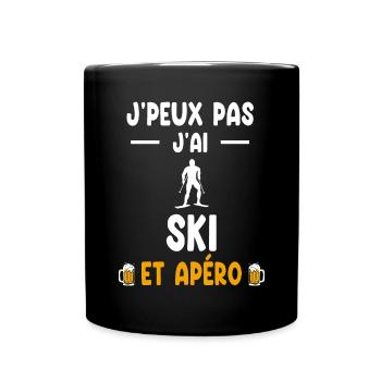 skier I can't I have ski aperitif - Full Colour Mug - black - Front