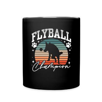 Flyball Canine Sport Agility Parcour Dog - Tasse einfarbig - Schwarz - Vorne