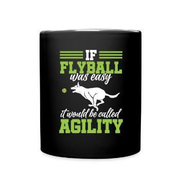 Flyball Canine Sport Agility Parcour Dog - Tasse einfarbig - Schwarz - Vorne