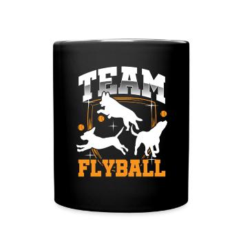 Flyball Canine Sport Agility Parcour Dog - Tasse einfarbig - Schwarz - Vorne
