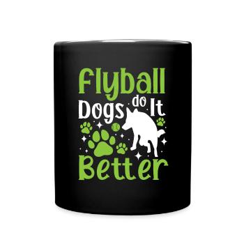 Flyball Canine Sport Agility Parcour Dog - Tasse einfarbig - Schwarz - Vorne