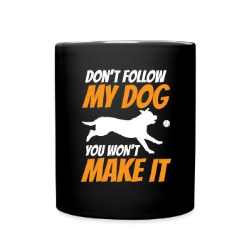 Flyball Canine Sport Agility Parcour Dog - Tasse einfarbig - Schwarz - Vorne