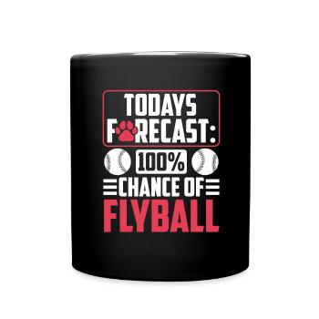Flyball Canine Sport Agility Parcour Dog - Tasse einfarbig - Schwarz - Vorne