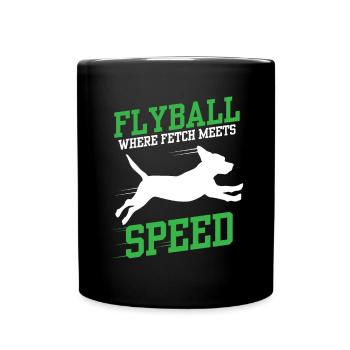 Flyball Canine Sport Agility Parcour Dog - Tasse einfarbig - Schwarz - Vorne