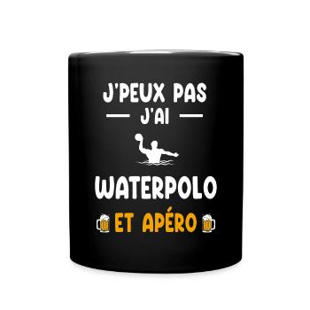 poloïste je peux pas j'ai waterpolo apéro - Mug uni - noir - Devant