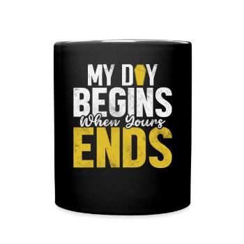 Ma journée commence quand la tienne se termine Embaument amusant - Mug uni - noir - Devant
