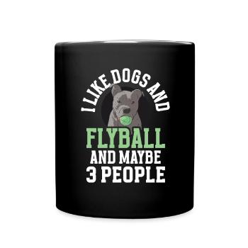 Flyball Canine Sport Agility Parcour Dog - Tasse einfarbig - Schwarz - Vorne