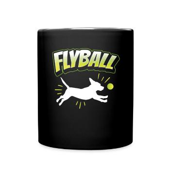 Flyball Canine Sport Agility Parcour Dog - Tasse einfarbig - Schwarz - Vorne