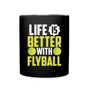 Flyball Canine Sport Agility Parcour Dog - Tasse einfarbig - Schwarz - Vorne