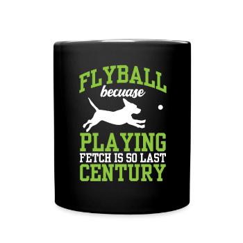 Flyball Canine Sport Agility Parcour Dog - Tasse einfarbig - Schwarz - Vorne