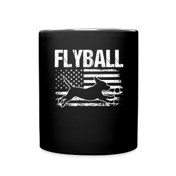 Flyball Canine Sport Agility Parcour Dog - Tasse einfarbig - Schwarz - Vorne