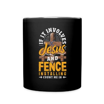 Funny Fence Builder Fence Installer - Full Colour Mug - black - Front