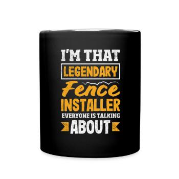Funny Fence Builder Fence Installer - Full Colour Mug - black - Front