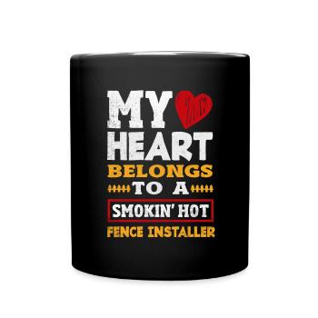 Funny Fence Builder Fence Installer - Full Colour Mug - black - Front