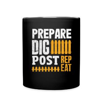 Funny Fence Builder Fence Installer - Full Colour Mug - black - Front