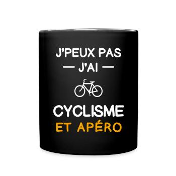 I can't I have cycling aperitif duathlete - Full Colour Mug - black - Front