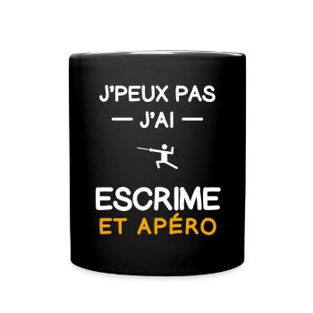 Ich kann nicht Ich habe Fechten Aperitif Fechter - Tasse einfarbig - Schwarz - Vorne
