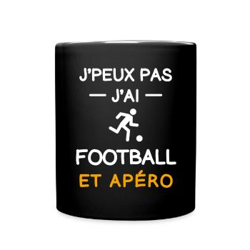 I can't I have football aperitif footballer - Full Colour Mug - black - Front