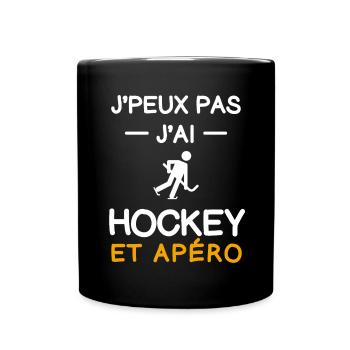 Ich kann nicht haben Ich Hockey Aperitif Hockeyspieler - Tasse einfarbig - Schwarz - Vorne