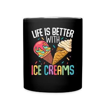La vie est meilleure avec la glace glacée congelée - Mug uni - noir - Devant