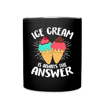 Ice Cream Is Always The Answer Funny Ice Lolly - Full Colour Mug - black - Front