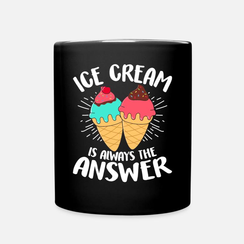 La crème glacée est toujours la réponse Funny Ice Lolly - Mug uni - noir