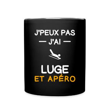 Ich kann nicht, ich habe Schlitteln, Apéro, Schlitteln - Tasse einfarbig - Schwarz - Vorne
