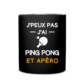Ich kann nicht, ich habe Tischtennisschläger, Aperitif - Tasse einfarbig - Schwarz - Vorne