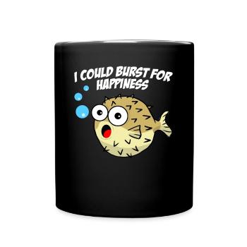 Poisson-globe heureux - Mug uni - noir - Devant