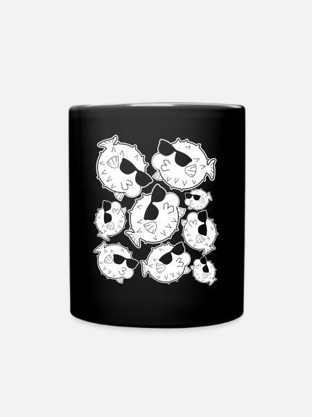 Poisson-globe avec lunettes de soleil Poisson-globe - Mug uni - noir