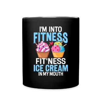 Ich stehe auf Fitness Lustiges Eis Frozen Dessert - Tasse einfarbig - Schwarz - Vorne
