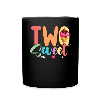 Deux glaces sucrées anniversaire deux ans congelé - Mug uni - noir - Devant