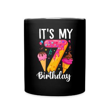 7ème Anniversaire Glace Drôle 7 Ans Frozen - Mug uni - noir - Devant