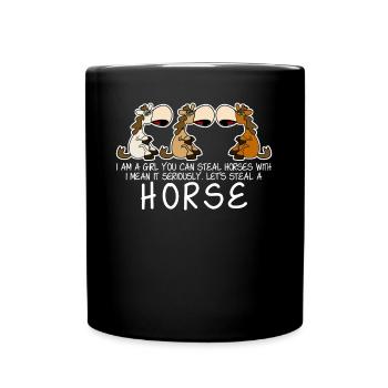 Horse Steal Riding Haflinger Horses - Full Colour Mug - black - Front