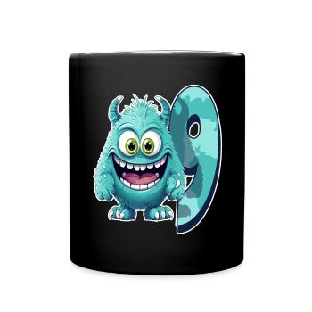 Monster Design pour les enfants – Neuf ans - Mug uni - noir - Devant