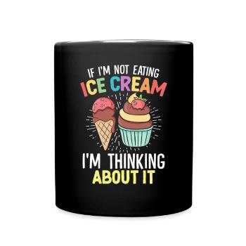 Lustiges Eis Gelato Sommer Snacks Feinschmecker - Tasse einfarbig - Schwarz - Vorne