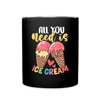 Tout ce dont vous avez besoin, c’est d’une glace drôle chérie d’été - Mug uni - noir - Devant