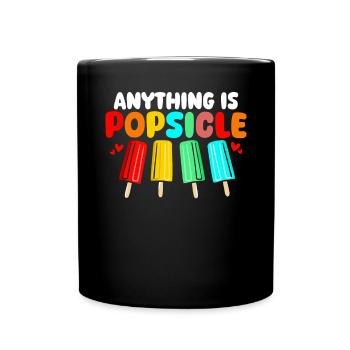 Alles ist Eis am Stiel Lustiges Eis am Stiel gefroren - Tasse einfarbig - Schwarz - Vorne