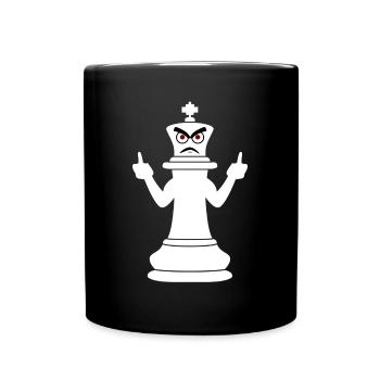 Middle Finger Chess Player Chess Pieces - Tasse einfarbig - Schwarz - Vorne