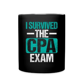 Ich habe die CPA-Prüfung überlebt Lustige Buchhaltung - Tasse einfarbig - Schwarz - Vorne