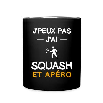 je peux pas j'ai squash apéro badiste - Mug uni - noir - Devant