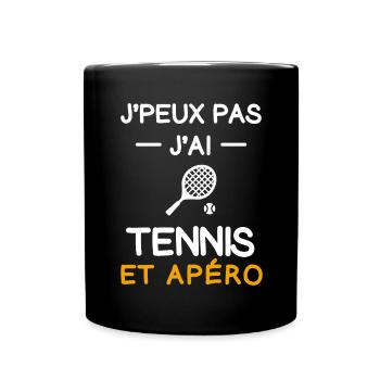 I can't I have tennis racquet aperitif tennisman - Full Colour Mug - black - Front