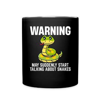 Lustige Schlange Herpetologe Haustier Reptil Phyton - Tasse einfarbig - Schwarz - Vorne