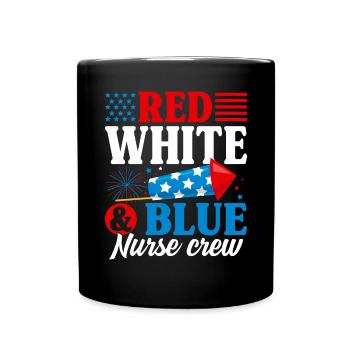 Rot Weiß Blau Krankenschwester Crew Patriotische Krankenschwester - Tasse einfarbig - Schwarz - Vorne