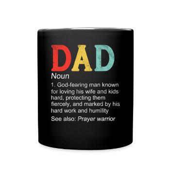 Dieu craignant papa Drôle définition père mari - Mug uni - noir - Devant