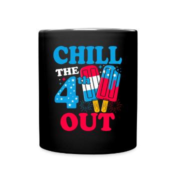 Chill The 4th Out Funny Popsicle USA Patriot - Full Colour Mug - black - Front