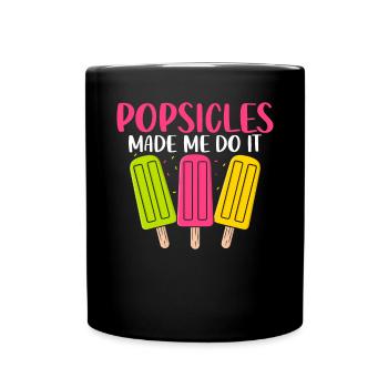 Funny Popsicle Summer Snacks Ice Pop Lolly Frozen - Full Colour Mug - black - Front